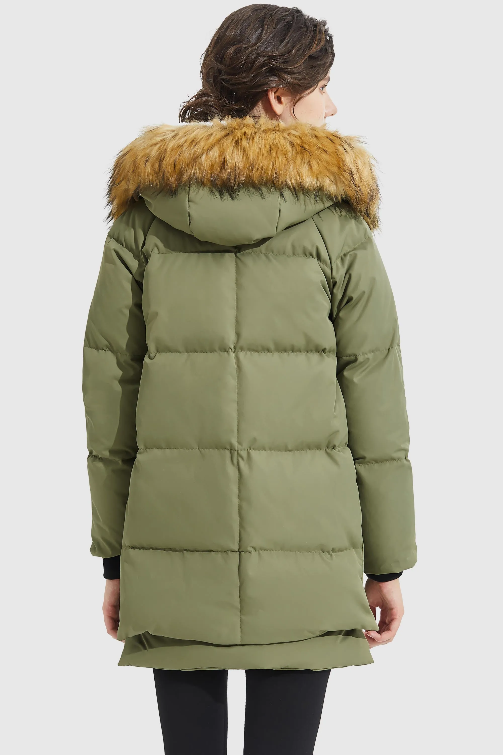 092 Classics Thickened Down Jacket with Faux Fur Hood