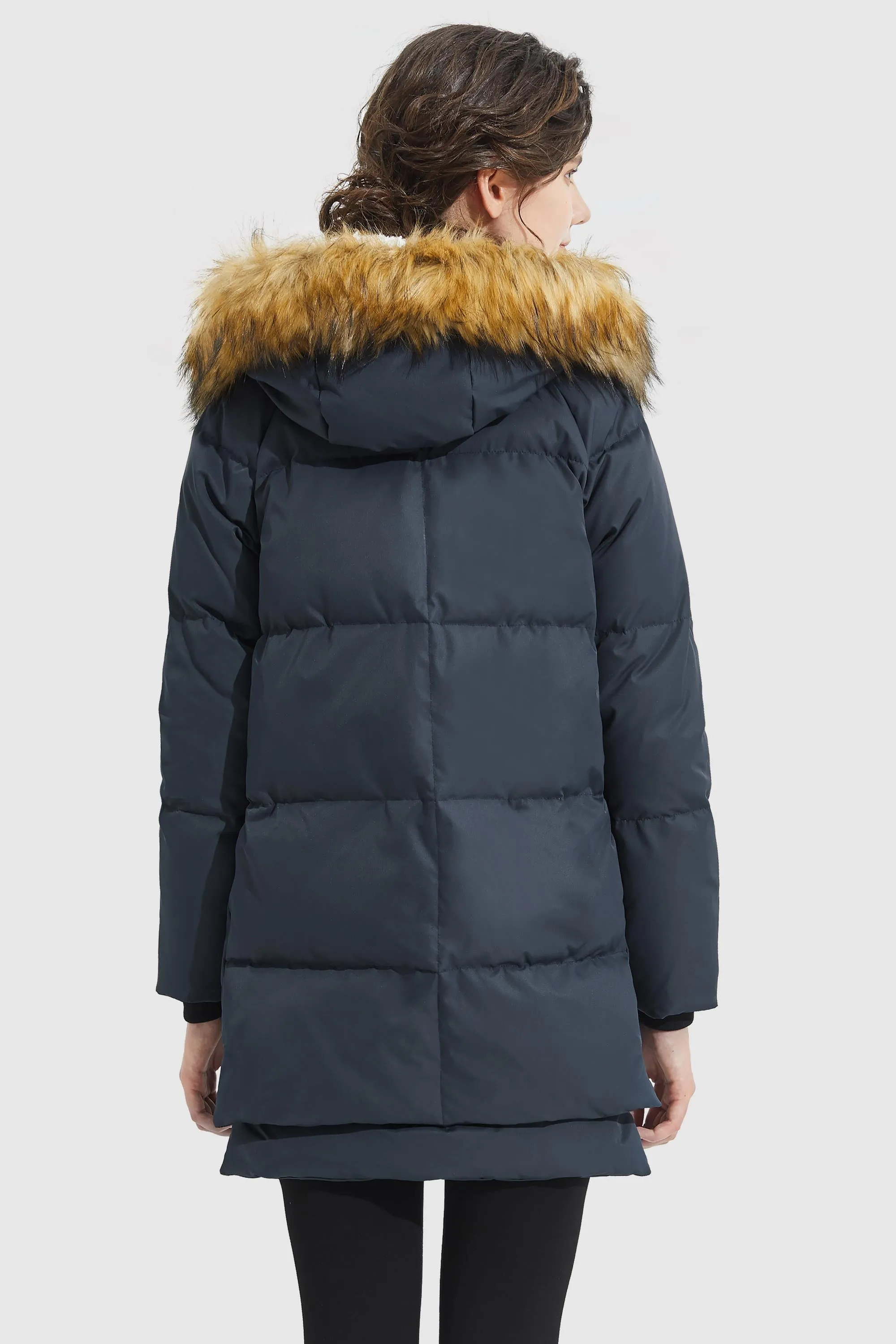 092 Classics Thickened Down Jacket with Faux Fur Hood