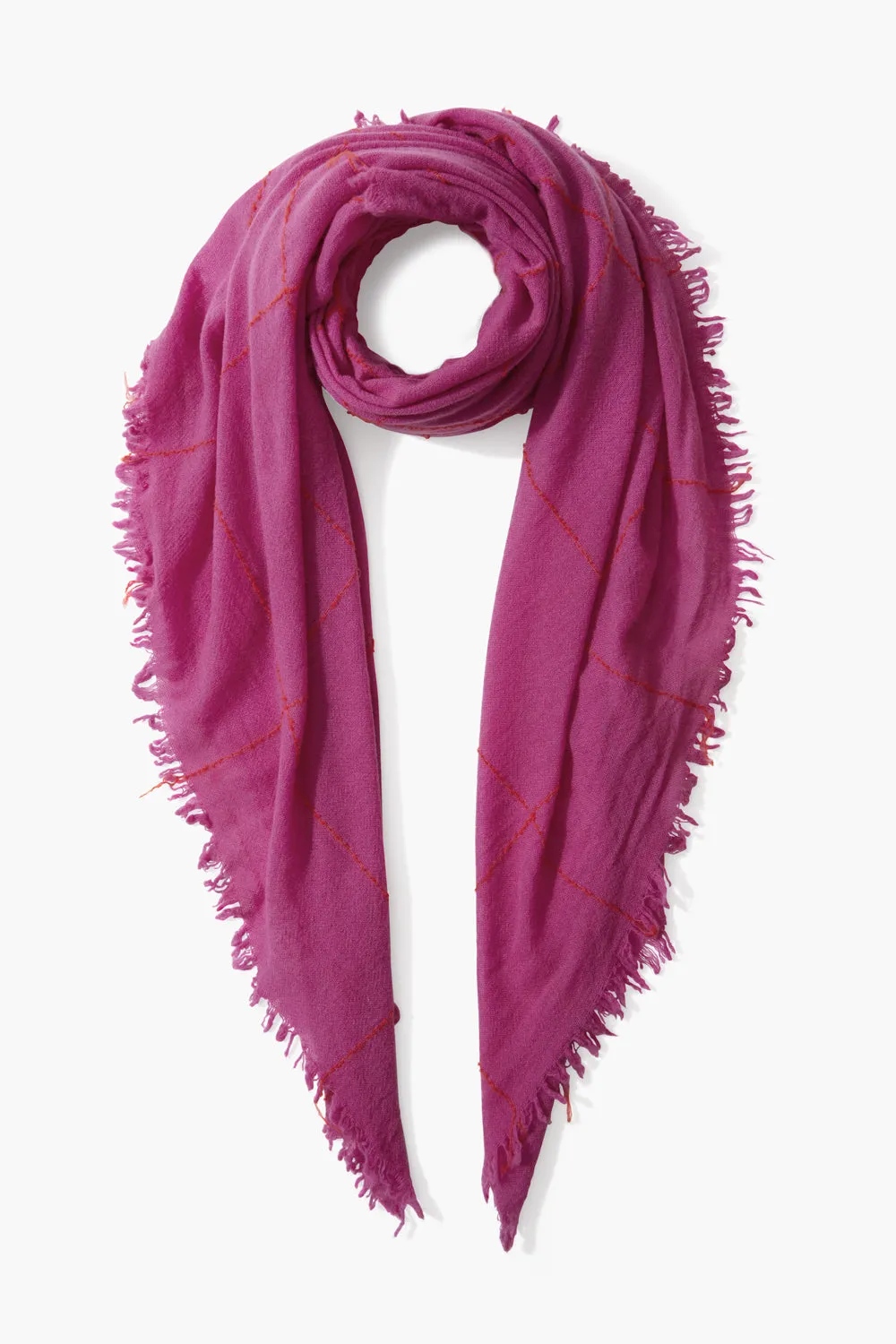 100% Cashmere Scarf Hyacinth Windowpane