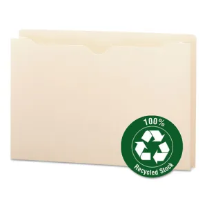 100% Recycled Top Tab File Jackets, Straight Tab, Legal Size, Manila, 50-box