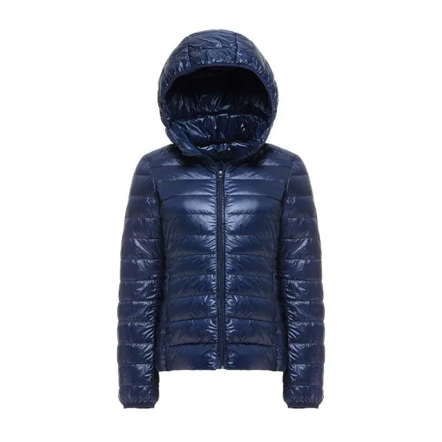 2018 New Brand 90% White Duck Down Jacket Women Autumn Winter Warm Coat Lady Ultralight Duck Down Jacket Female Windproof Parka