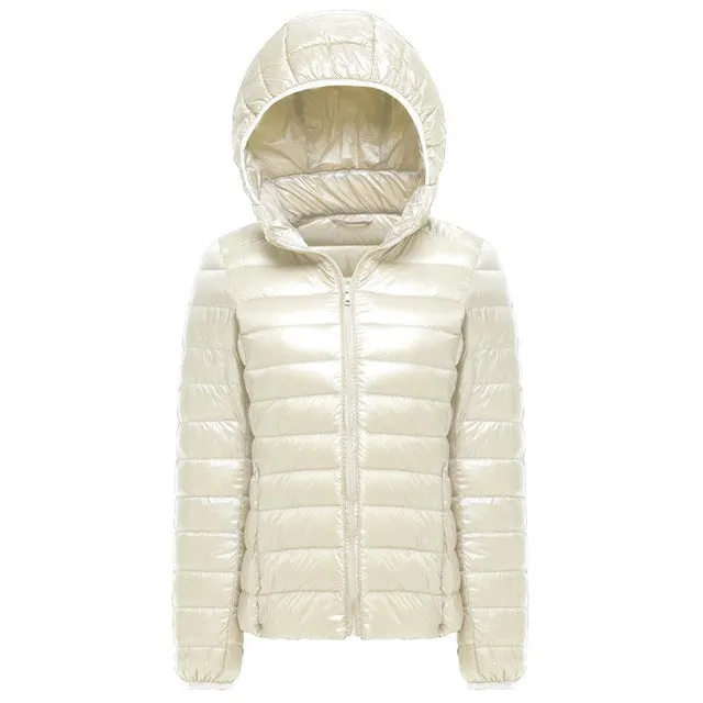 2018 New Brand 90% White Duck Down Jacket Women Autumn Winter Warm Coat Lady Ultralight Duck Down Jacket Female Windproof Parka