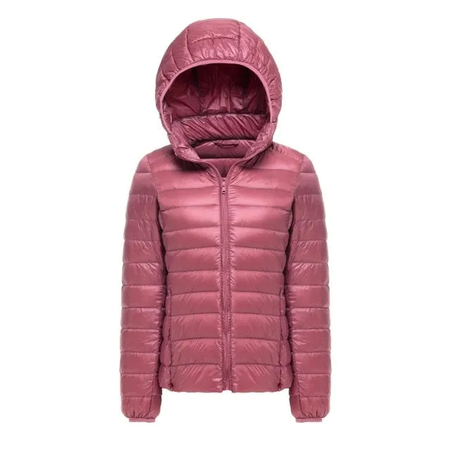 2018 New Brand 90% White Duck Down Jacket Women Autumn Winter Warm Coat Lady Ultralight Duck Down Jacket Female Windproof Parka