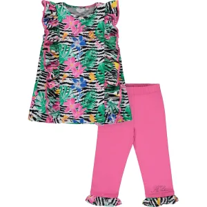 A DEE - Wonita Tropical Dream Frill Legging Set - Pink Candy