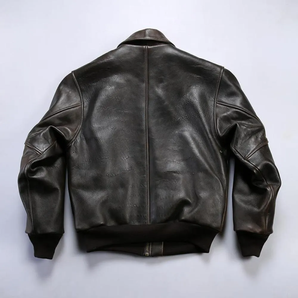 A2 Thickened Flight Jacket New Zealand Sheepskin Leather