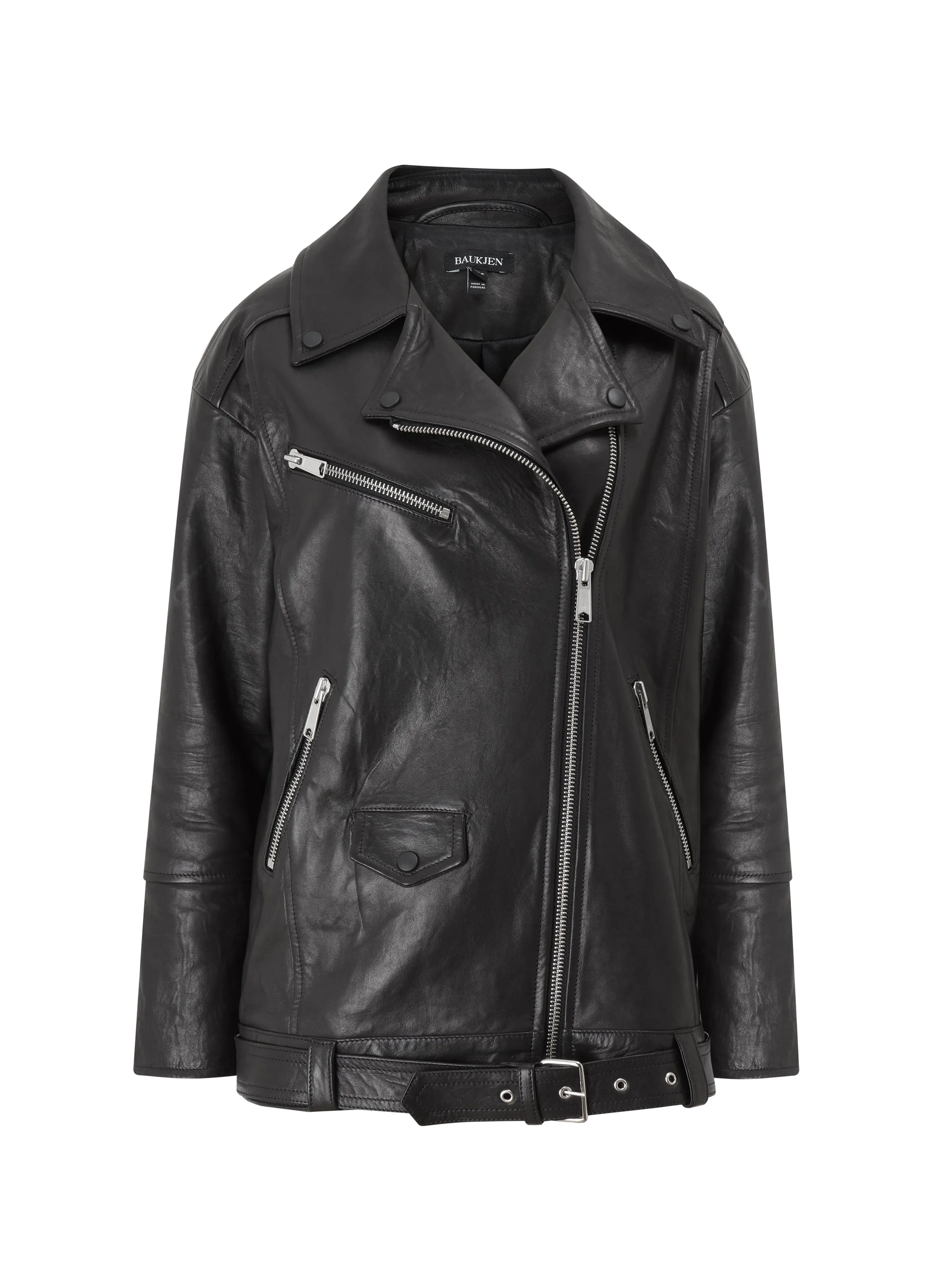 Alma Vegetable Tanned Leather Biker Jacket