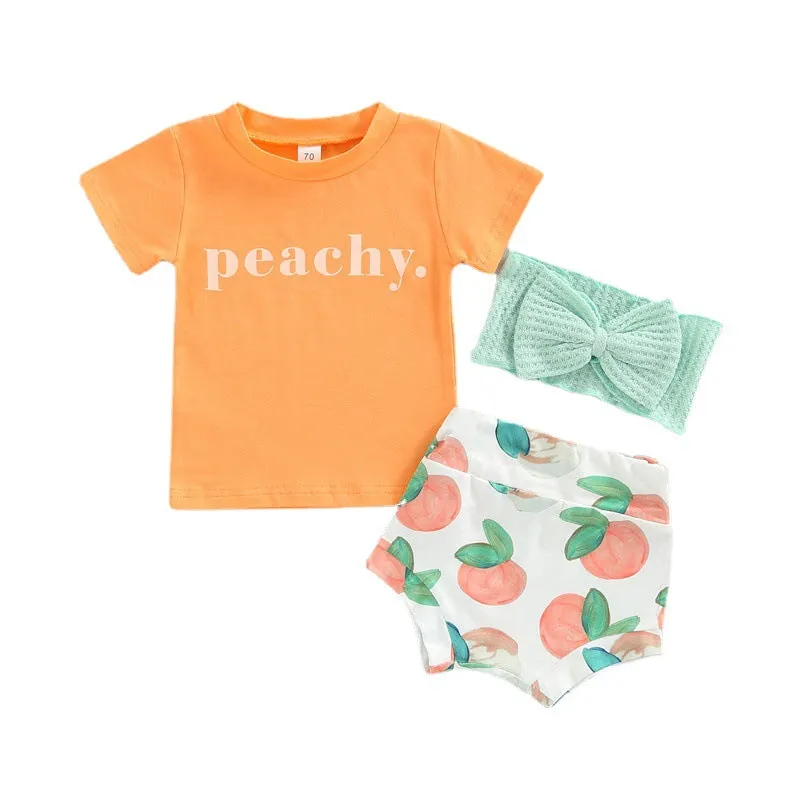 Baby Peach Printed Suit