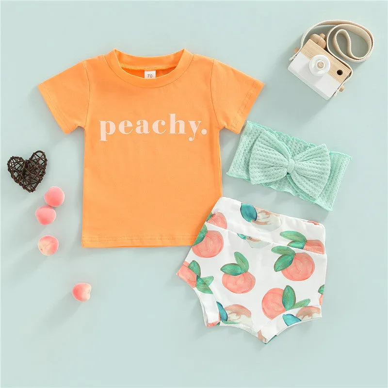 Baby Peach Printed Suit