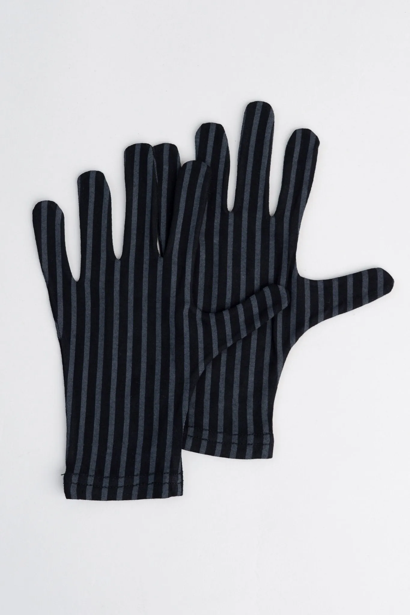 Bamboo Gloves, Blk/Grey Stripe