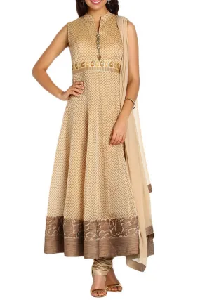 Beige Anarkali Suit Set