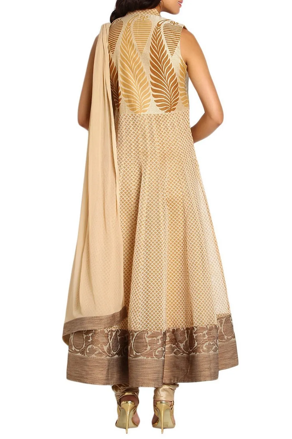 Beige Anarkali Suit Set