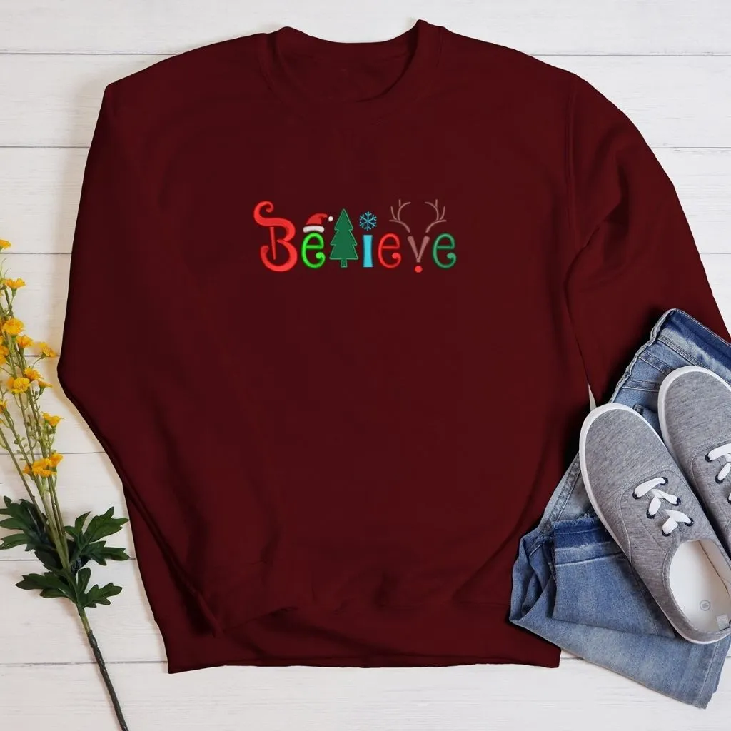 Believe Embroidered Sweatshirt