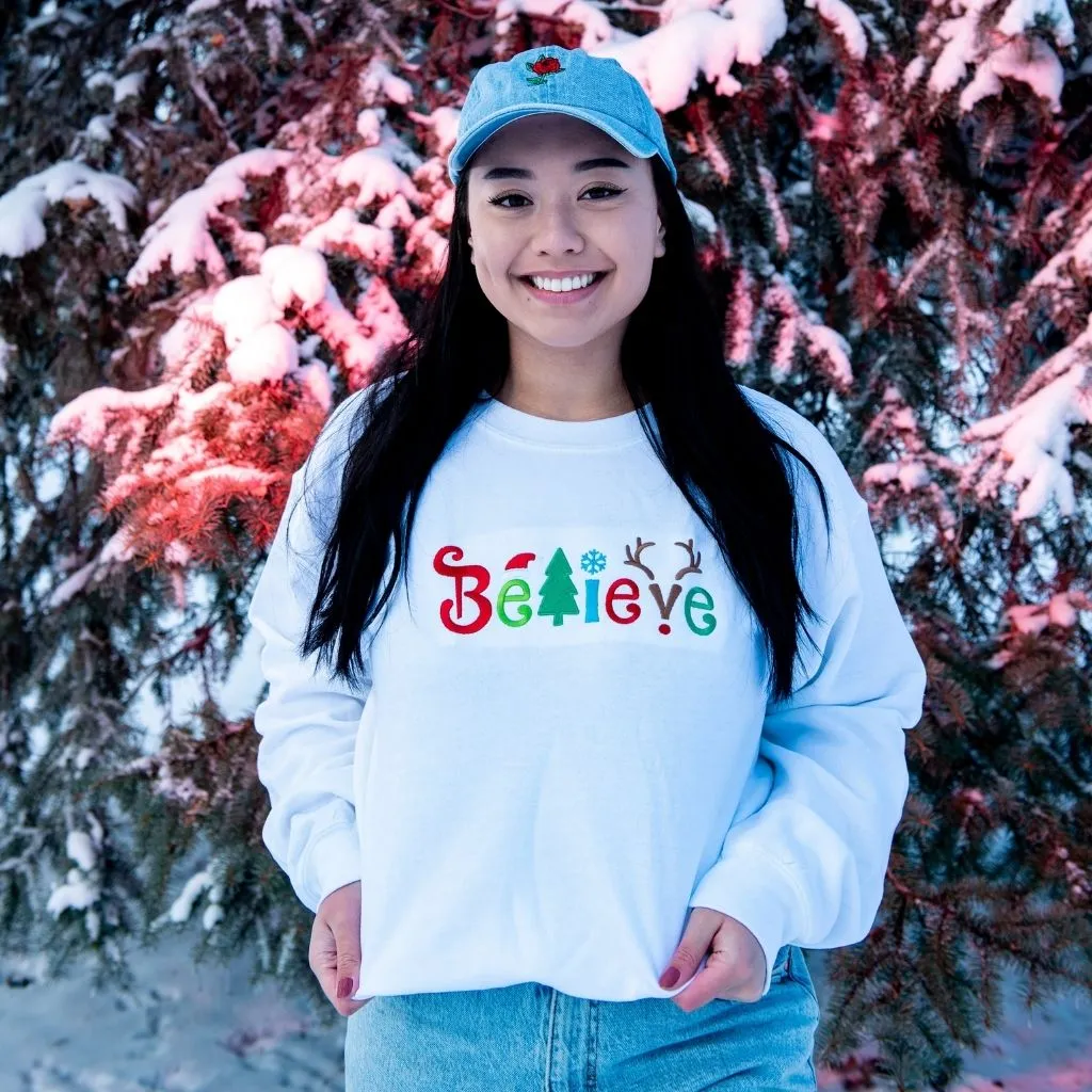 Believe Embroidered Sweatshirt