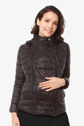 Belle Hooded Down-Filled Maternity Jacket Black