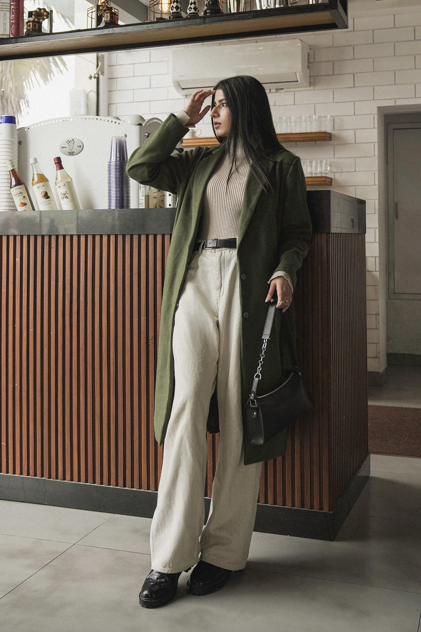 Belted Wool Blend Coat