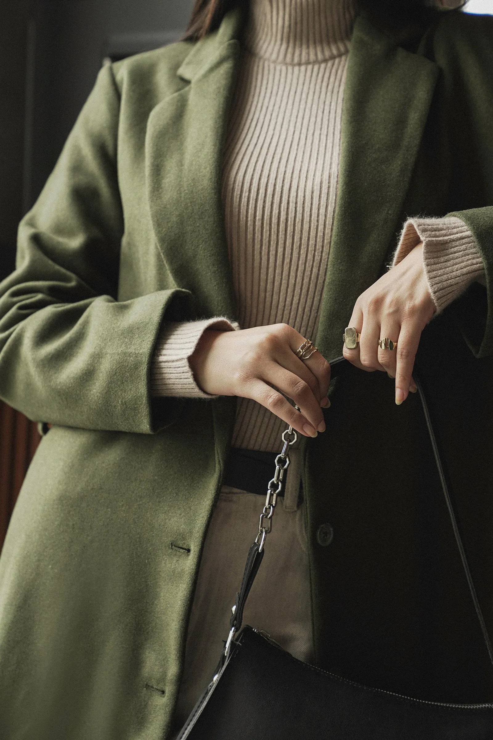 Belted Wool Blend Coat