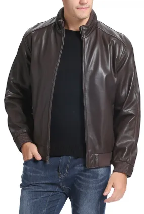 BGSD Men City Lambskin Leather Bomber Jacket