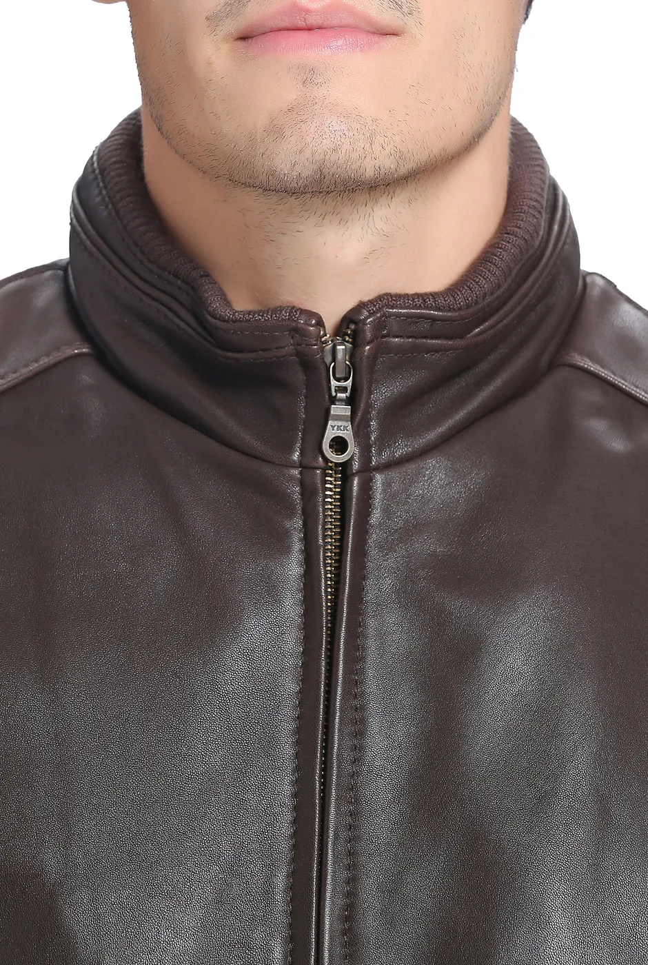 BGSD Men City Lambskin Leather Bomber Jacket