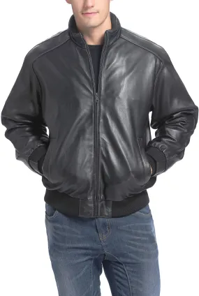 BGSD Men City Lambskin Leather Bomber Jacket