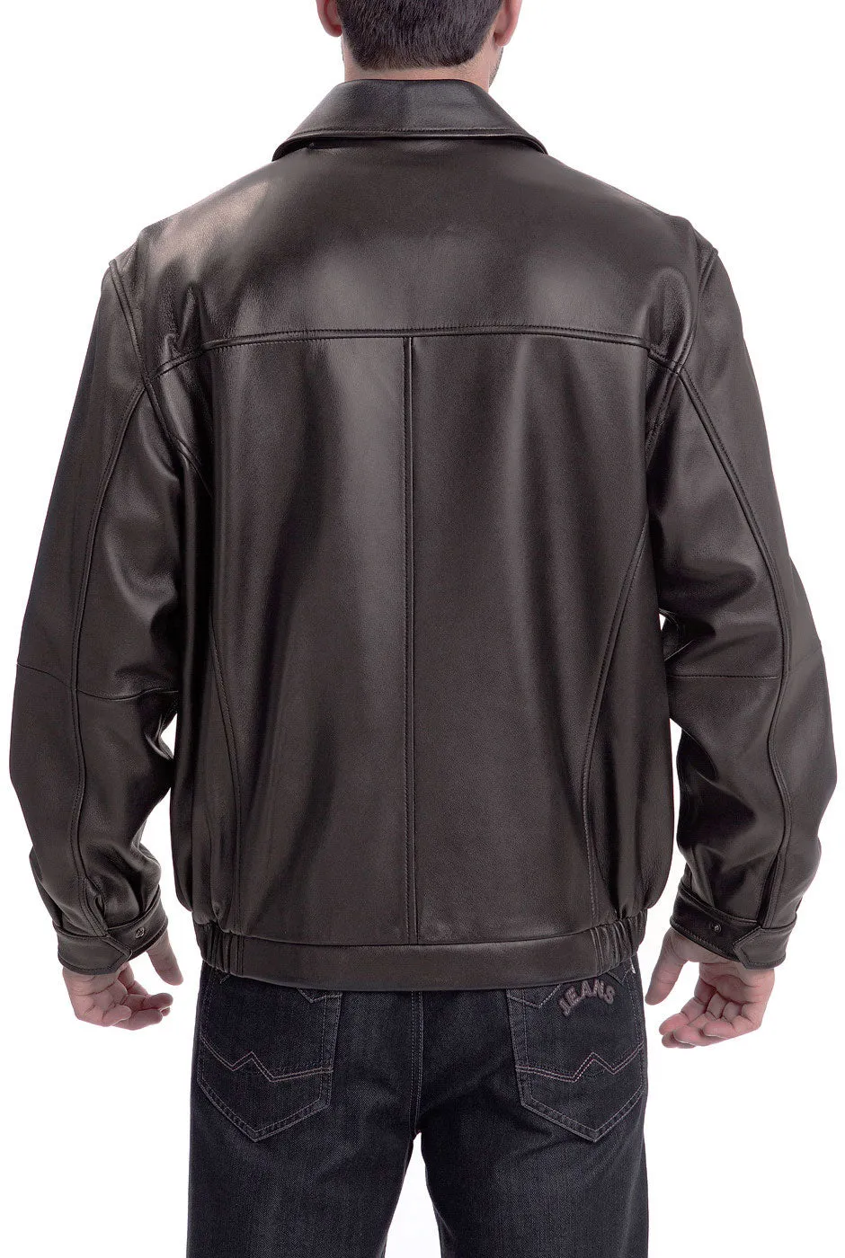 Mens Derrick Lambskin Leather Bomber Jacket by BGSD - Premium Soft Touch, Stylish Design, Versatile & Comfortable Outerwear