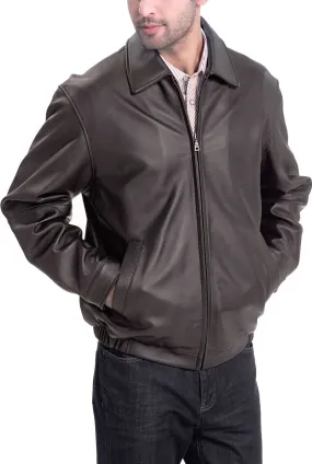 Mens Derrick Lambskin Leather Bomber Jacket by BGSD - Premium Soft Touch, Stylish Design, Versatile & Comfortable Outerwear