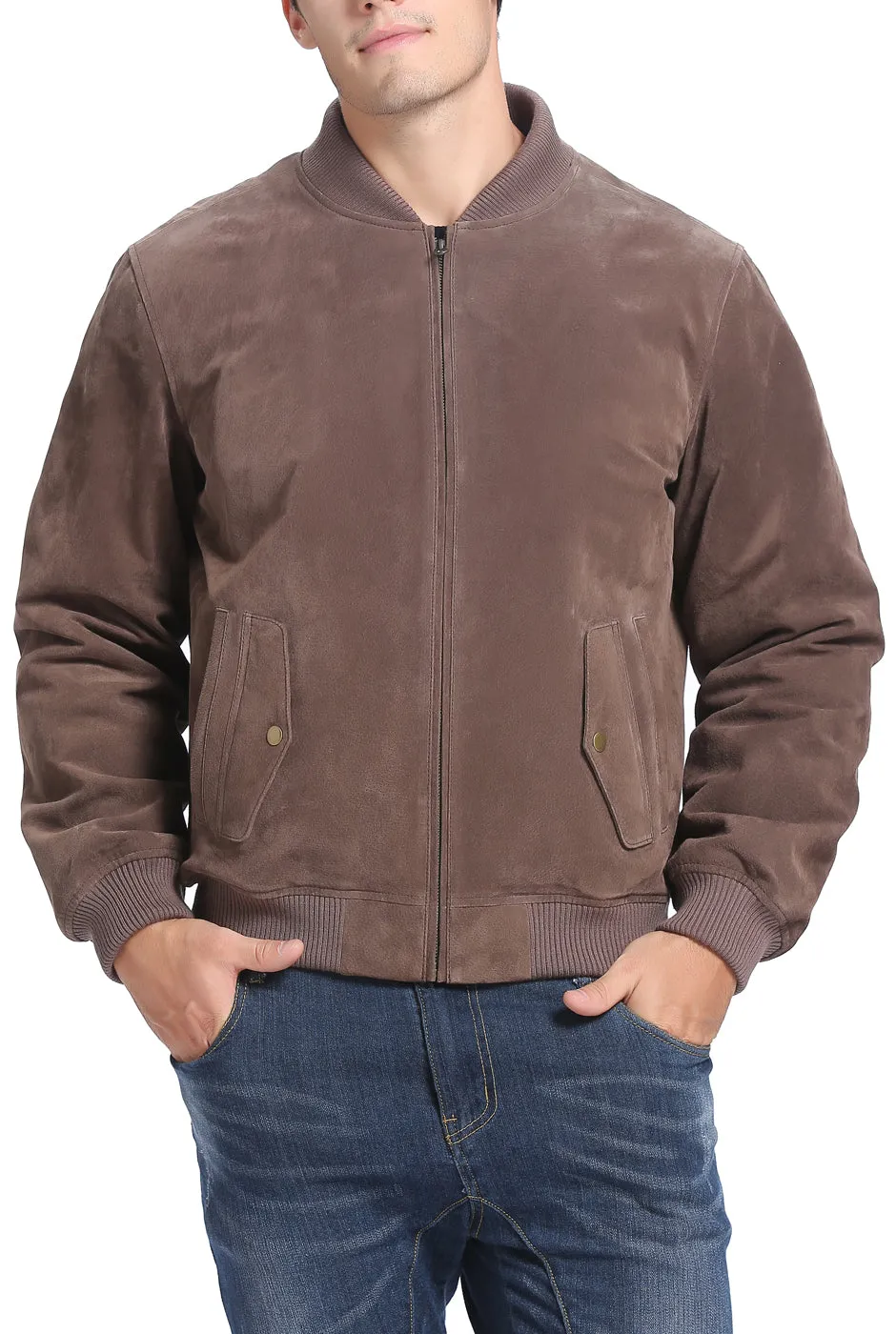 BGSD Men Urban Leather Bomber Jacket