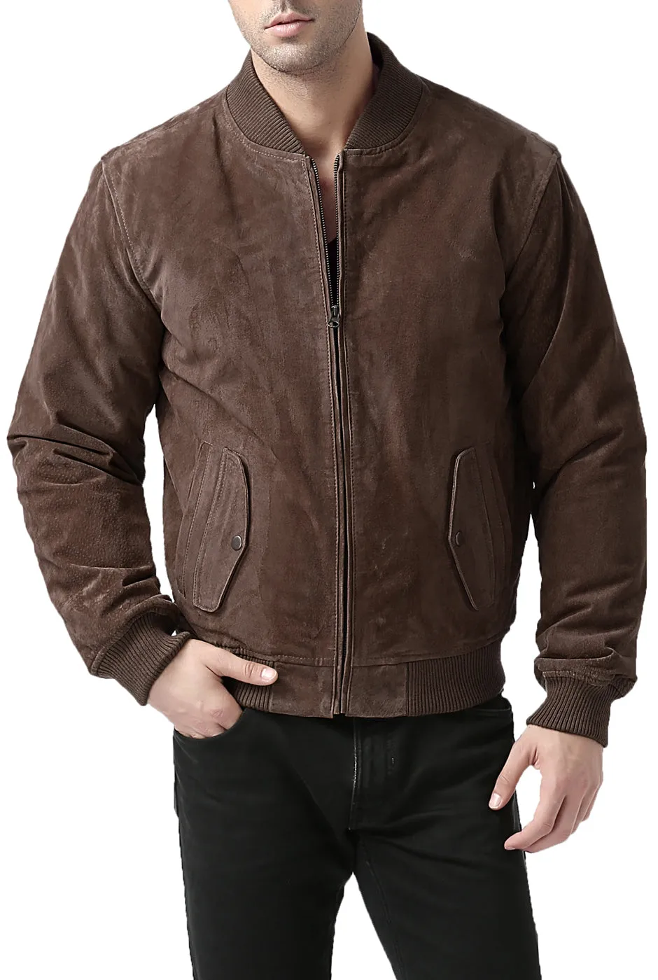 BGSD Men Urban Leather Bomber Jacket