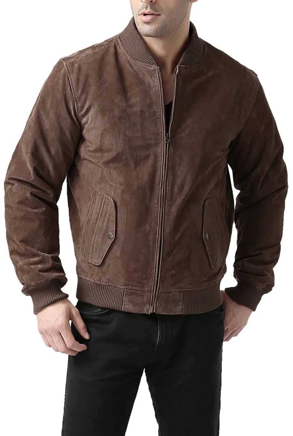 BGSD Men Urban Leather Bomber Jacket