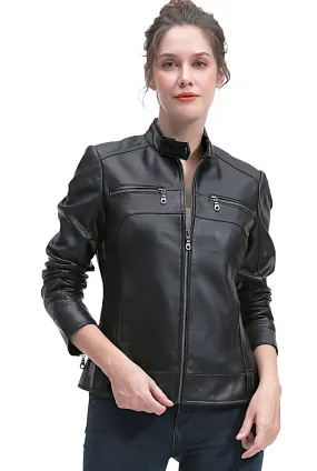 BGSD Women Adele Lambskin Leather Jacket