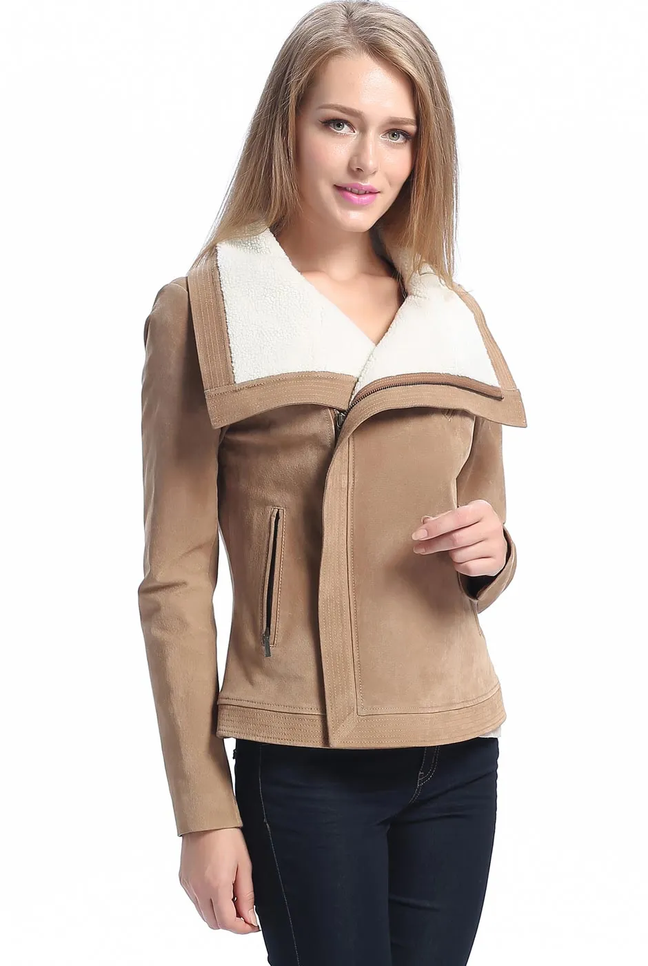 BGSD Women Chana Suede Leather Jacket