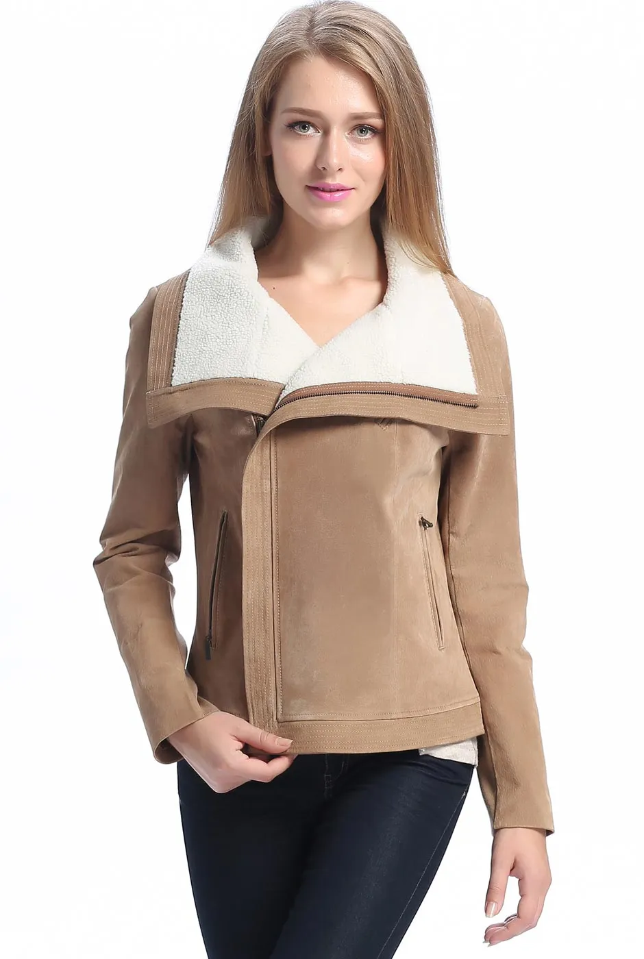 BGSD Women Chana Suede Leather Jacket