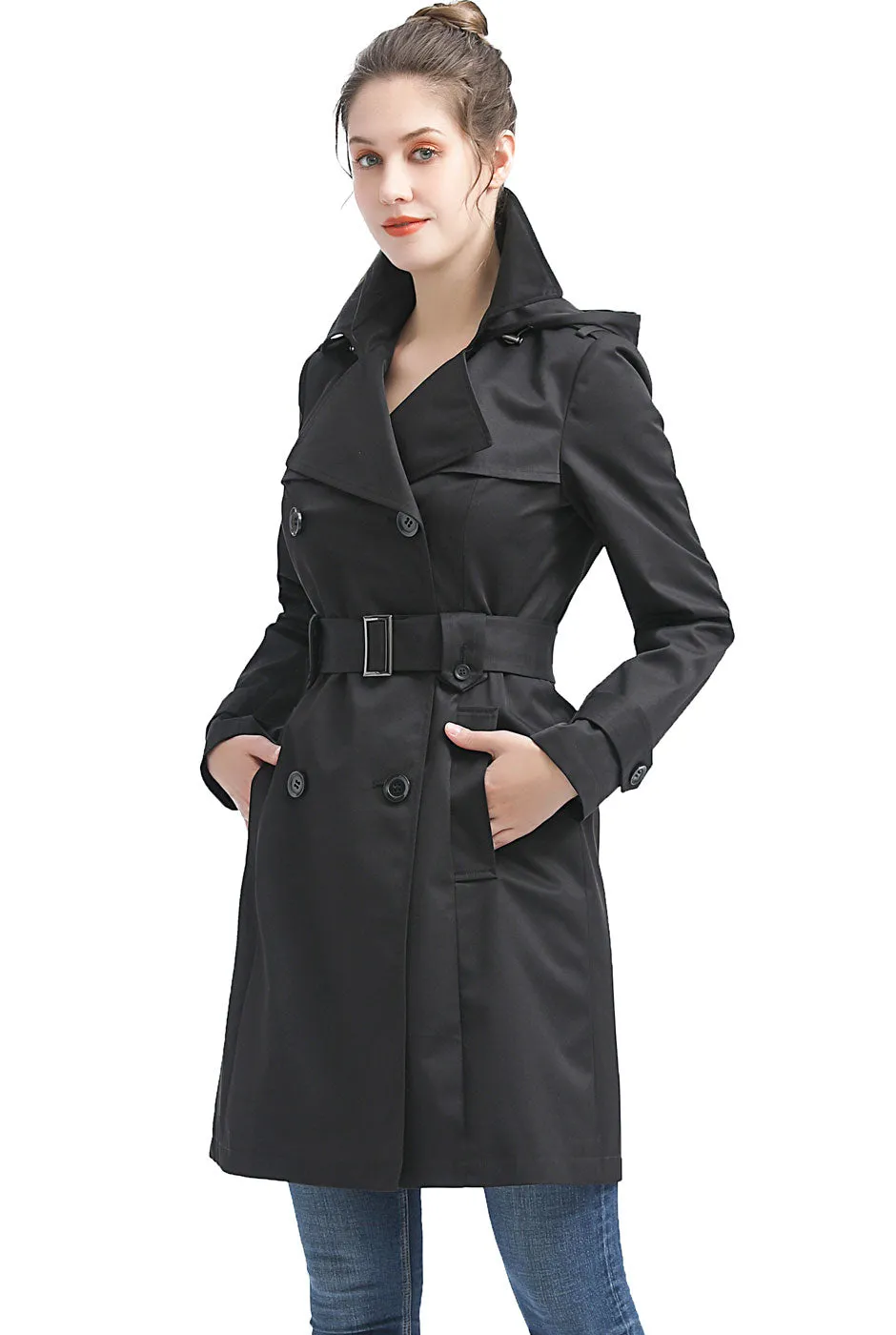 BGSD Women Emma Waterproof Hooded Trench Coat