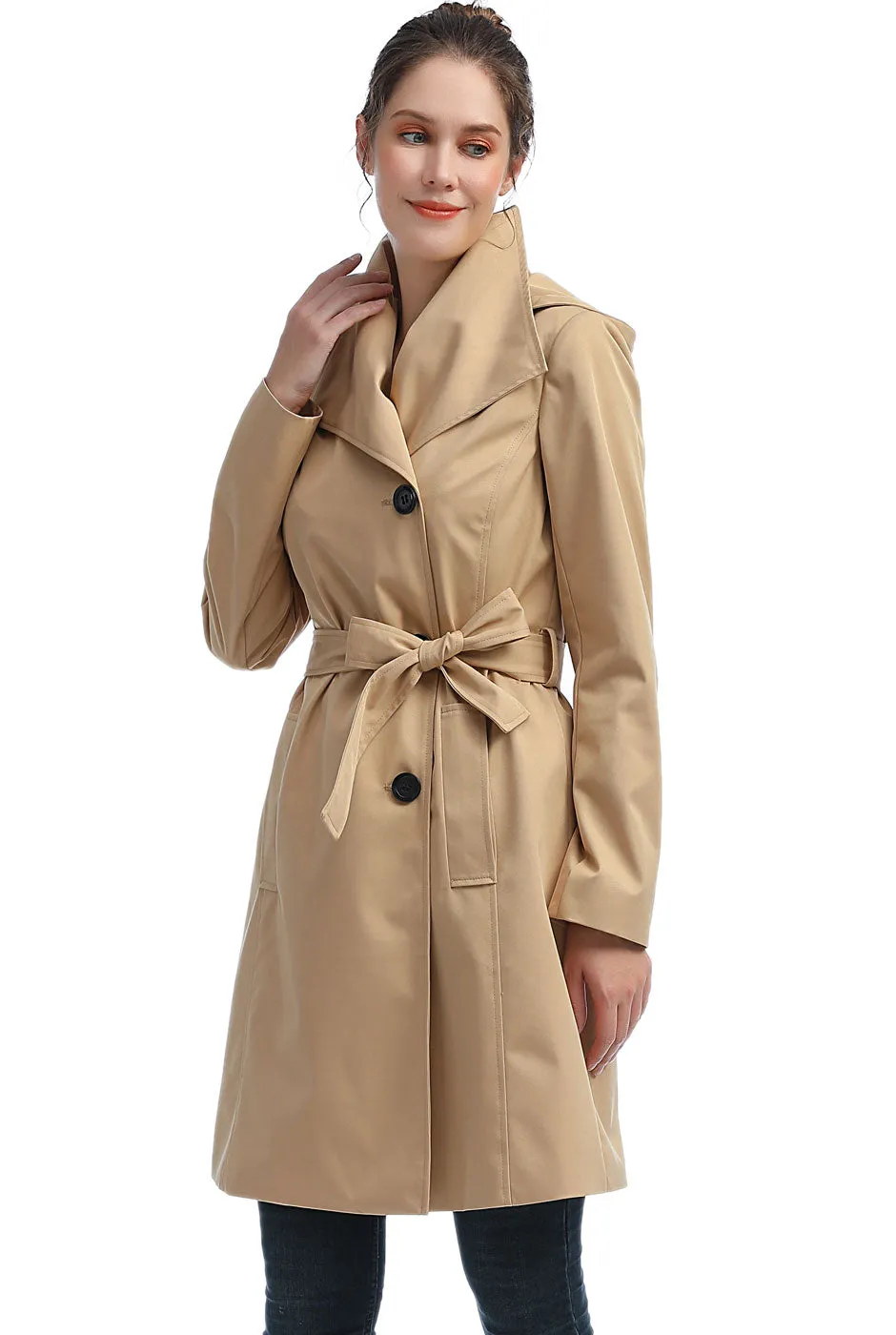 BGSD Women Jessie Waterproof Hooded Trench Coat