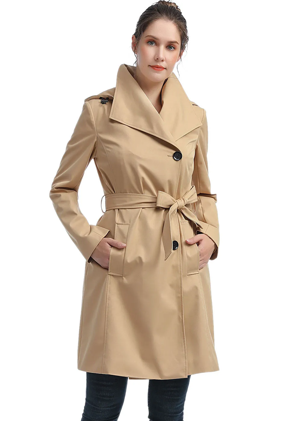 BGSD Women Jessie Waterproof Hooded Trench Coat