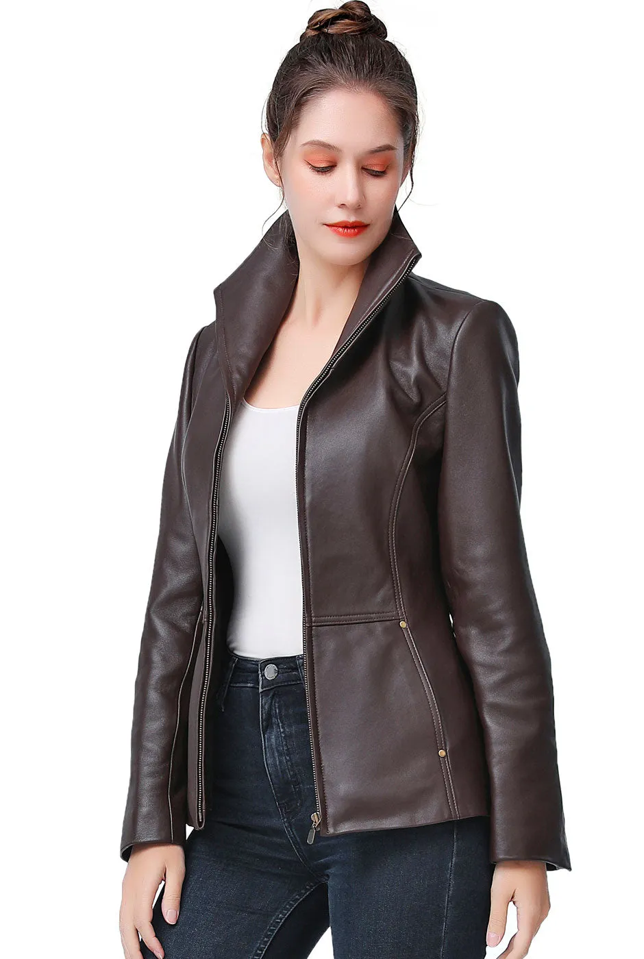 BGSD Women Lyla Lambskin Leather Jacket