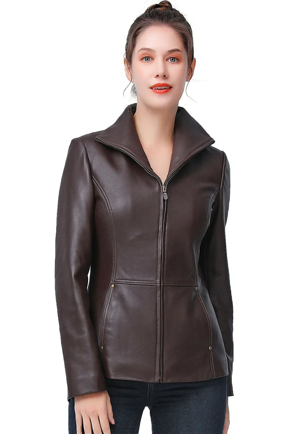 BGSD Women Lyla Lambskin Leather Jacket