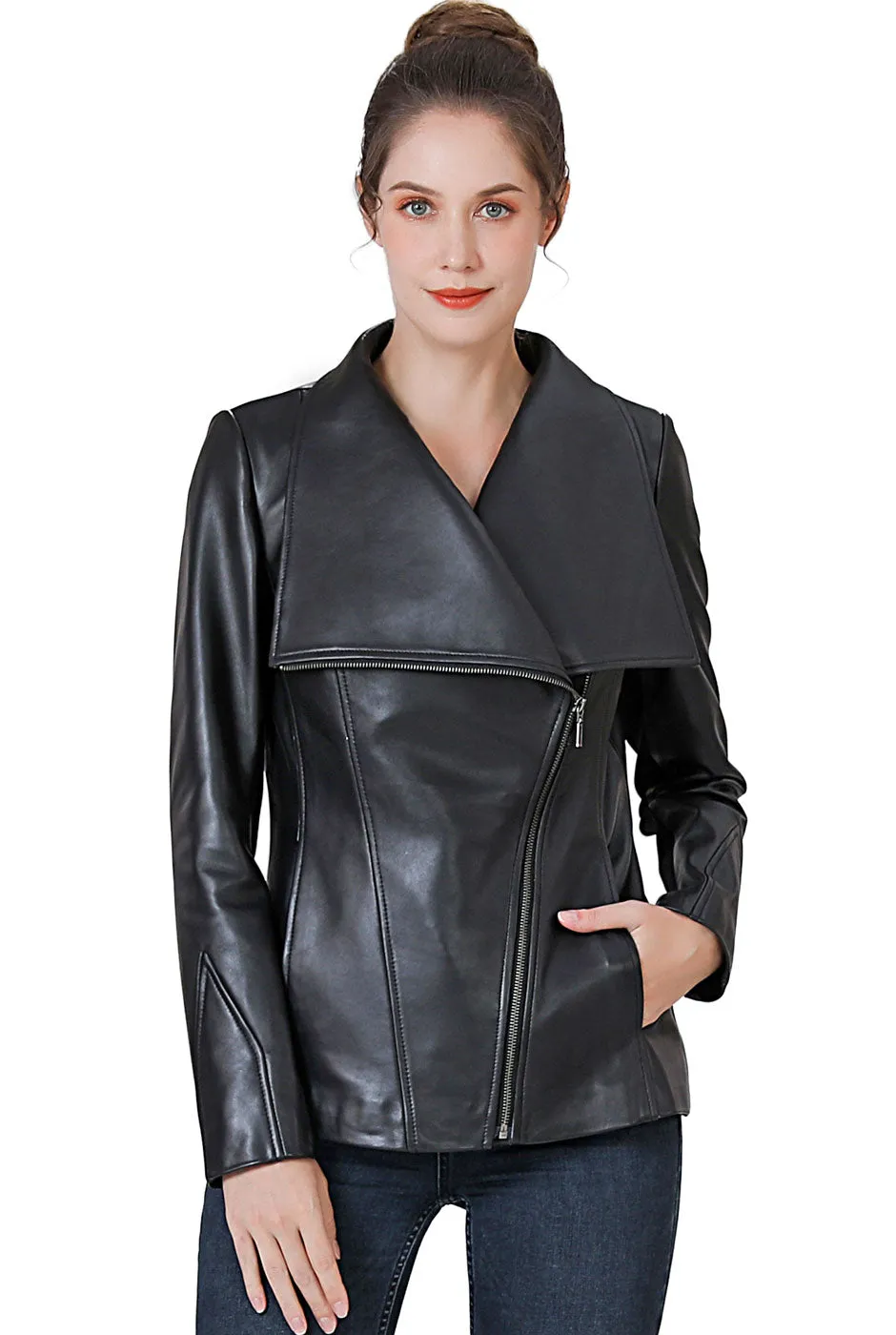 BGSD Women Mara Lambskin Leather Jacket