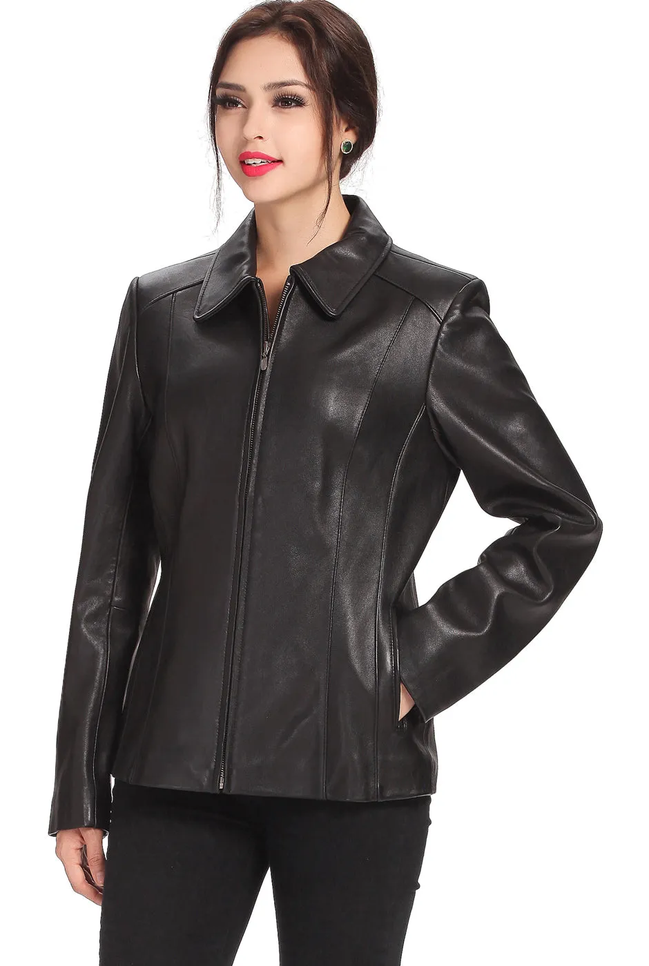 BGSD Women Miranda Lambskin Leather Jacket