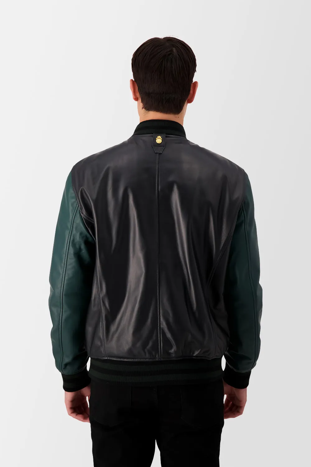 Billionaire Black Leather Bomber Jacket