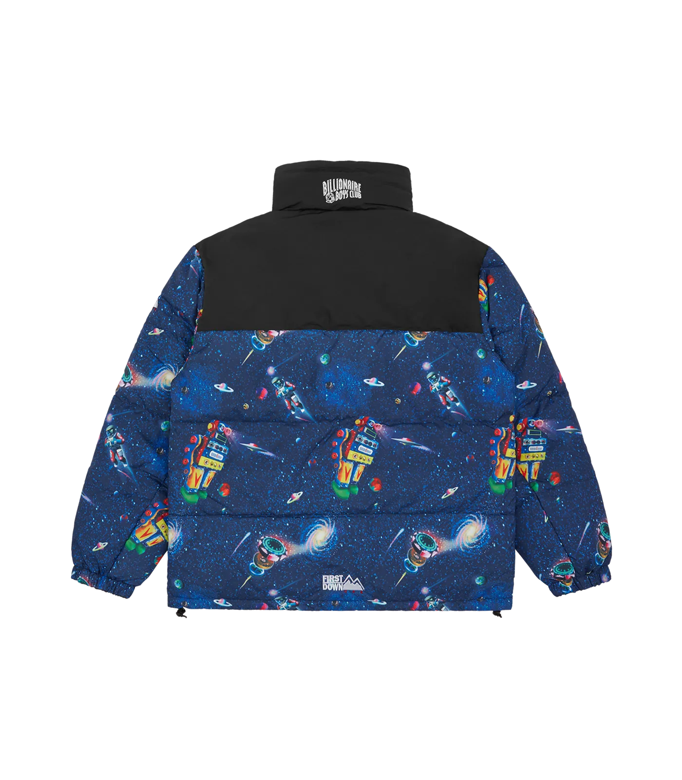 BILLIONAIRE BOYS CLUB X FIRST DOWN REVERSIBLE BUBBLE DOWN JACKET - NAVY