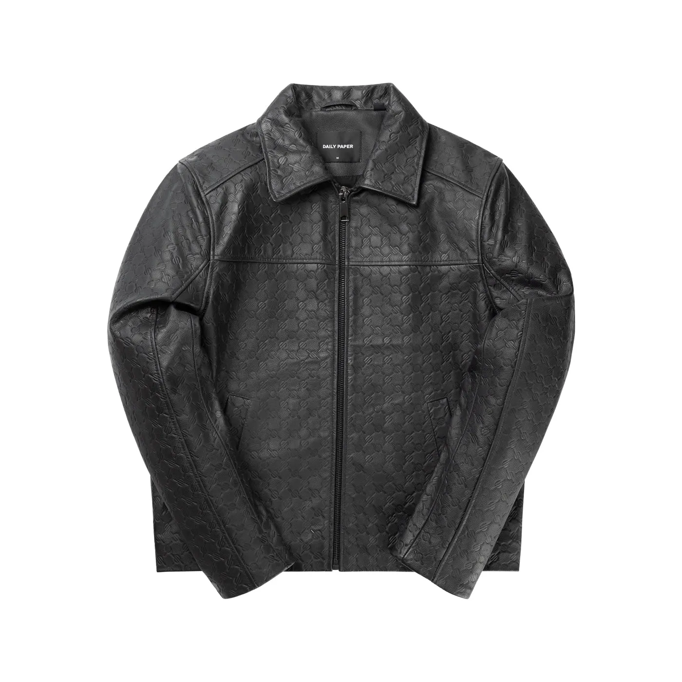 Stylish Black Monogram Leather Jacket for Men - Premium Quality Fashion Outerwear