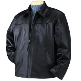 BulletBlocker Level IIIA Men's Black Bulletproof Leather Jacket