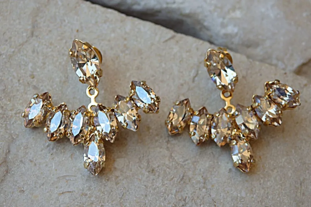 Champagne Ear Jacket Earrings