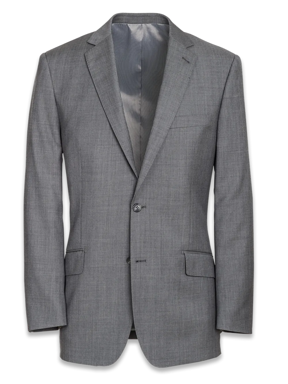 Classic Fit Sharkskin Notch Lapel Suit Jacket - Grey