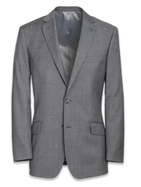 Classic Fit Sharkskin Notch Lapel Suit Jacket - Grey