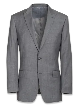 Classic Fit Sharkskin Peak Lapel Suit Jacket - Grey