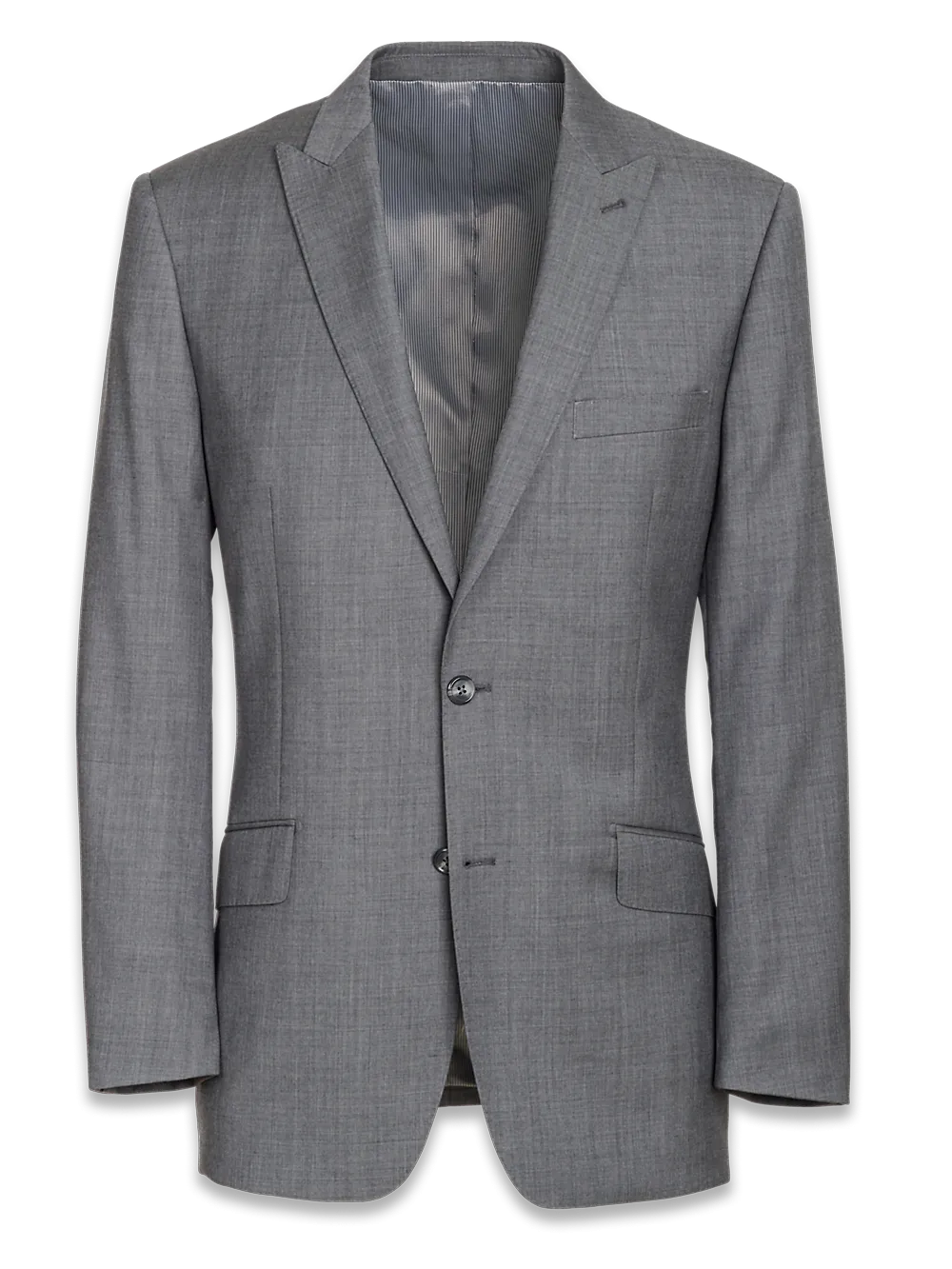 Classic Fit Sharkskin Peak Lapel Suit Jacket - Grey