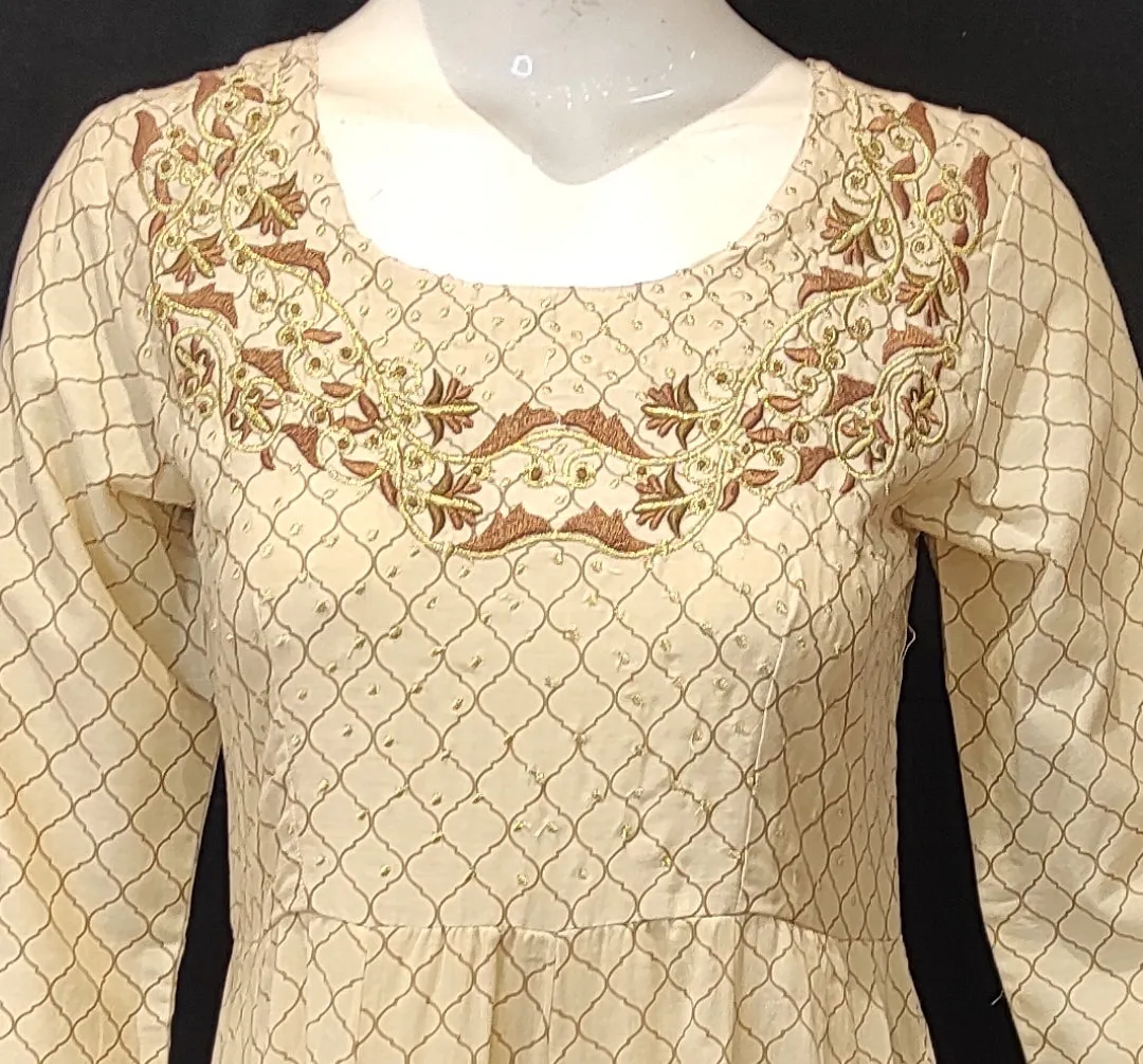 Cotton Suit with Zari Embroidery