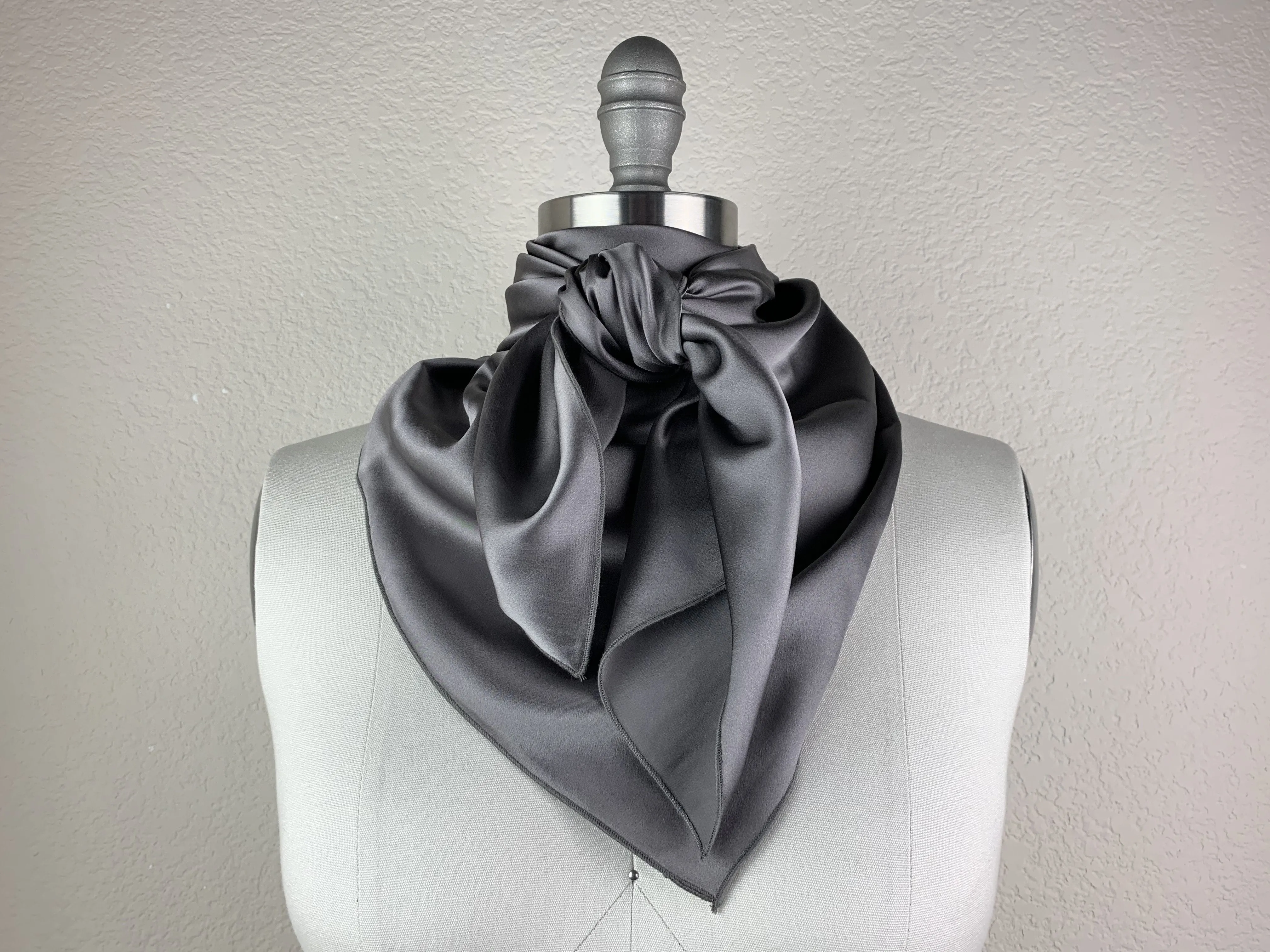 CR Medium Gray Silk Scarf