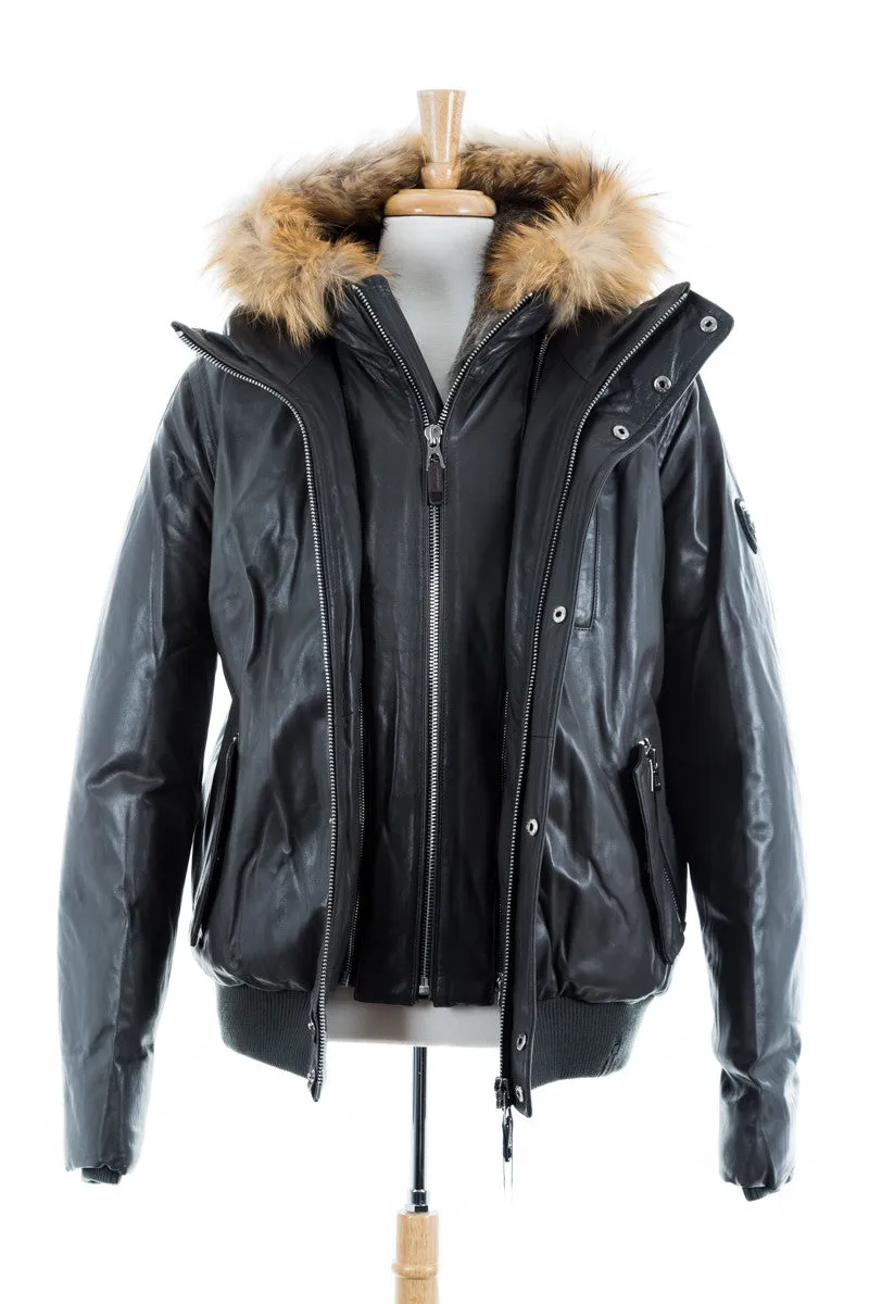 Crawley Leather Jacket With Fur Hood